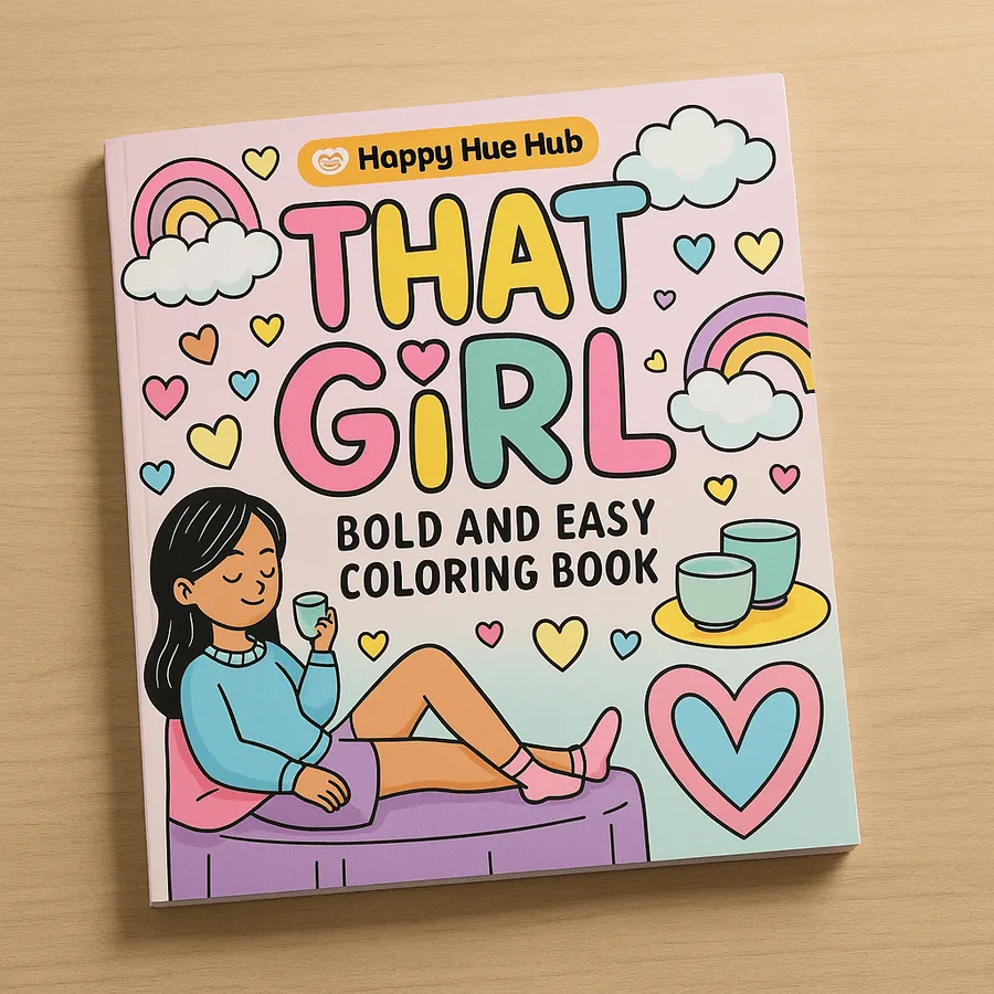 Colorful Cartoon Girl Coloring Book